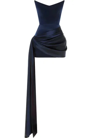 ALEX PERRY Draped Duchess Satin Mini Dress - - UK 6 - Moda Operandi