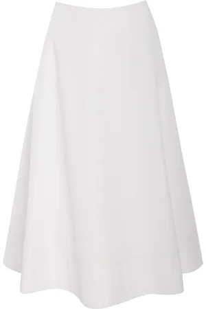 BRANDON MAXWELL The Knox Low-Rise Cotton Poplin Midi Skirt - - US 2 - Moda Operandi