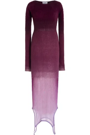 The Attico Garter-Detailed Ombré-Knit Midi Dress - - IT 36 - Moda Operandi