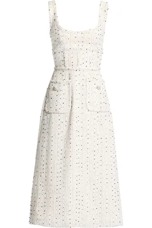 Elie saab Sequined Tweed Midi Dress - Black/white - FR 40 - Moda Operandi