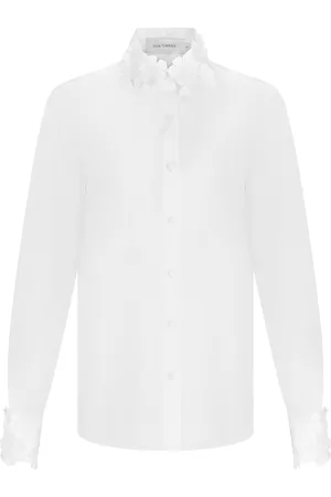Silvia Tcherassi Flower Embellished Cotton Shirt - - M - Moda Operandi