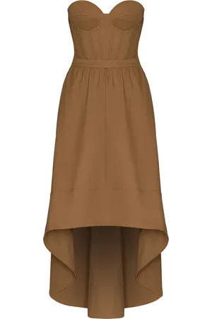 Andres Otalora Shahi Cotton Twill Bustier Midi Dress - - US 4 - Moda Operandi