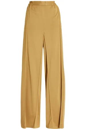BEVZA Pin-Tucked Crepe Wide-Leg Trousers - - S - Moda Operandi