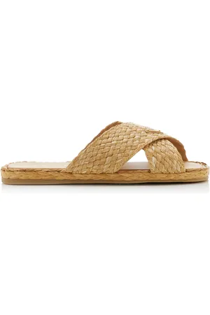 Prada Raffia Sandals - - IT 35 - Moda Operandi