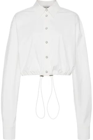 DEL CORE Cropped Stretch-Cotton Shirt - - IT 38 - Moda Operandi
