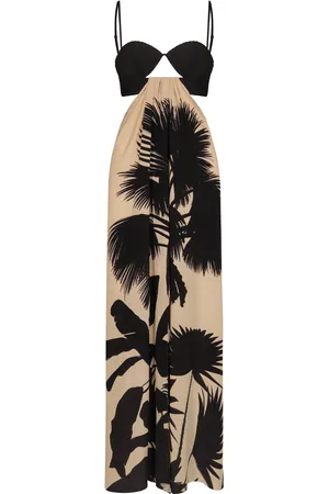 JOHANNA ORTIZ Fascination Of The East Cutout Silk Maxi Dress - Black/white - US 4 - Moda Operandi
