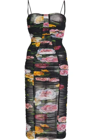 Dolce & Gabbana Ruched Mesh Midi Dress - - IT 38 - Moda Operandi