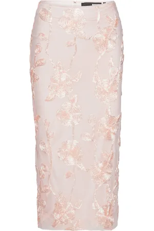 ROTATE Floral-Appliquéd Mesh Midi Skirt - - EU 34 - Moda Operandi