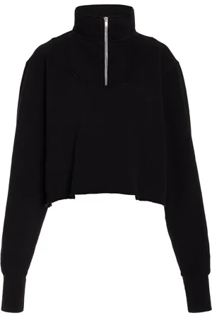 Les Tien Hayley Cropped Half Zip Cotton Sweatshirt - - S - Moda Operandi