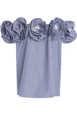 Carolina Herrera Ruffled Cotton Off-The-Shoulder Top - - US 4 - Moda Operandi