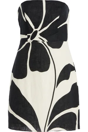 Cala De La Cruz Roma Linen Mini Dress - Black/white - XS - Moda Operandi