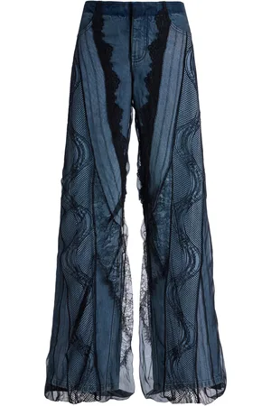 CHRISTOPHER ESBER Lace-Paneled Rigid Low-Rise Wide-Leg Jeans - - AU 8 - Moda Operandi