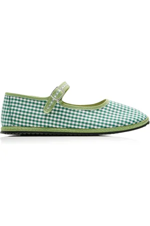 VIBI VENEZIA Exclusive Gingham Cotton Mary Jane Flats - - IT 36 - Moda Operandi