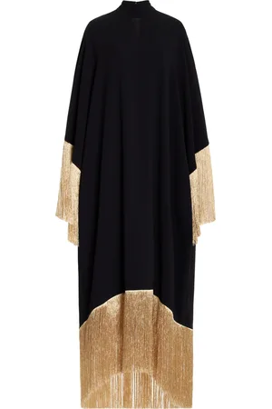 FRANCOISE Exclusive Farrah Fringed Deadstock Crepe Caftan - - FR 36 - Moda Operandi