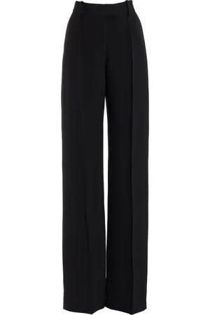 BRANDON MAXWELL The Jax Wool-Silk Crepe Straight-Leg Pants - - US 0 - Moda Operandi
