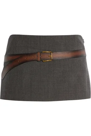 Prada Wool Midi Skirt - - IT 38 - Moda Operandi
