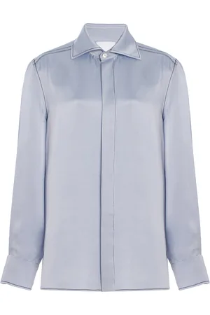 BEVZA Office Satin Shirt - - XS - Moda Operandi