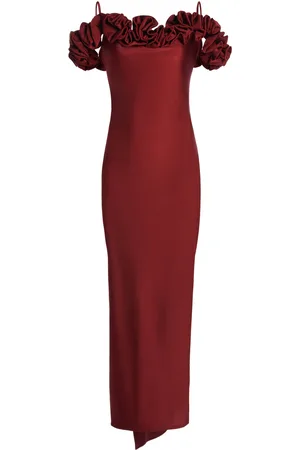 COPERNI Rosette-Detailed Off-The-Shoulder Satin Maxi Dress - - XS - Moda Operandi