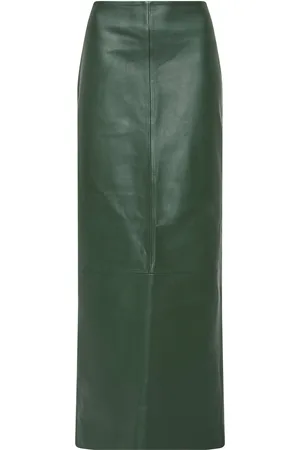 St Agni Leather Column Midi Skirt - - XL - Moda Operandi