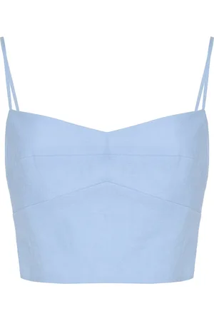 Cala De La Cruz Exclusive Lorenzo Linen Crop Top - - XS - Moda Operandi