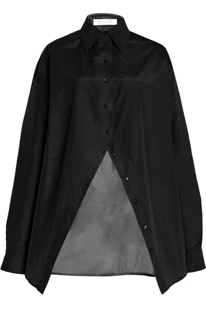 Michael Kors Portrait Collar Cotton-Silk Taffeta Shirt - - S - Moda Operandi