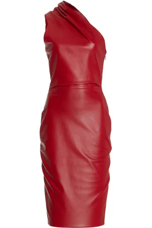 Ludovic De Saint Sernin Melrose Asymmetric Leather Midi Dress - - XS - Moda Operandi