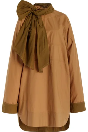 ULLA JOHNSON Michaela Tie-Detailed Cotton-Poplin Top - - US 0 - Moda Operandi