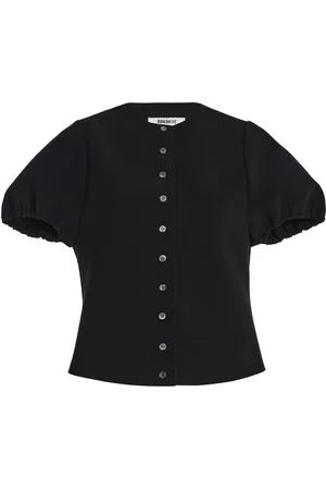 Birrot Exclusive Lay3 Puff-Sleeve Bonded-Crepe Top - - 1 - Moda Operandi