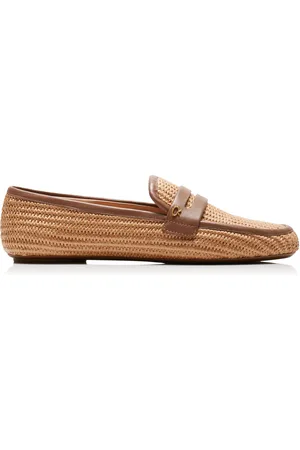 Gianvito Rossi Marbella Raffia Loafers - - IT 36 - Moda Operandi