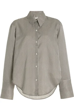 Citizens of Humanity Camilia Striped Cotton-Silk Shirt - - L - Moda Operandi