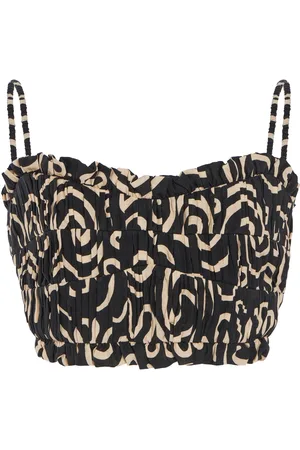 Cala De La Cruz Victoria Linen Top - Black/white - XS - Moda Operandi