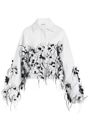 Simkhai Evrin Floral-Appliquéd Vegan Leather Jacket - - M - Moda Operandi
