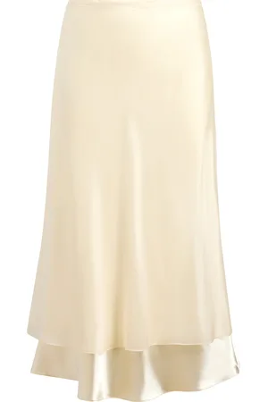 Khaite Monina Chiffon-Satin Midi Skirt - - US 2 - Moda Operandi