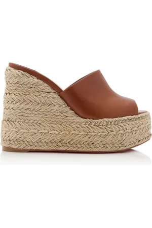 Christian Louboutin Ariella 130mm Leather Wedge Sandals - - IT 35 - Moda Operandi
