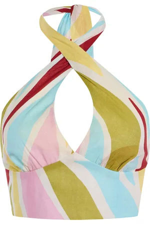 Cala De La Cruz Exclusive Riviera Olivia Linen Top - - M - Moda Operandi