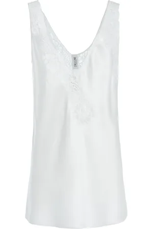 DEL CORE Lace-Trimmed Satin Slip Top - - IT 44 - Moda Operandi