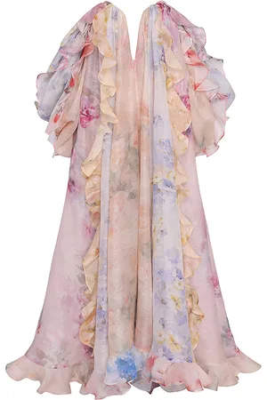 ZIMMERMANN Crush Ruffled Off-The-Shoulder Linen-Silk Gown - - 1 - Moda Operandi
