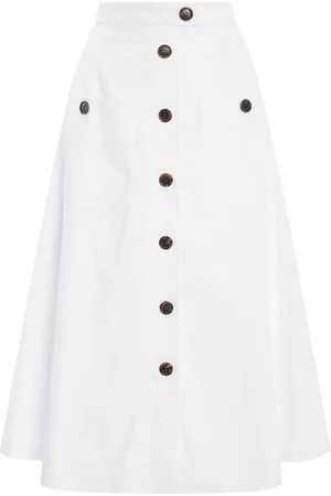 Carolina Herrera Buttoned Stretch-Cotton Midi Skirt - - US 6 - Moda Operandi