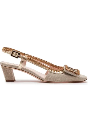 Roger Vivier Belle Vivier Leather-Trim Slingback Pumps - - IT 36 - Moda Operandi