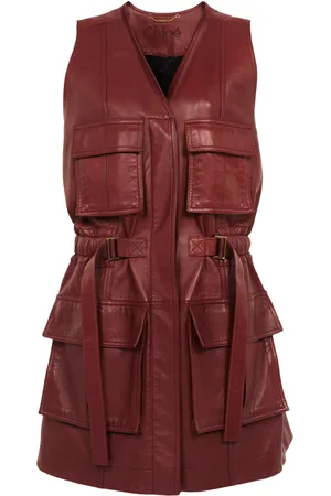 Chloé Oversized Plonge Leather Utility Vest - - FR 34 - Moda Operandi