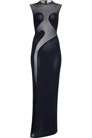 Alaïa Mesh-Paneled Knit Maxi Dress - - FR 36 - Moda Operandi