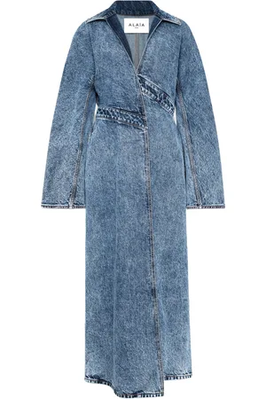 Alaïa Spiral Denim Trench Coat - - FR 36 - Moda Operandi