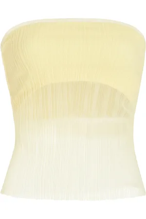Simkhai Emberly Sheer Plissé Strapless Top - - S - Moda Operandi