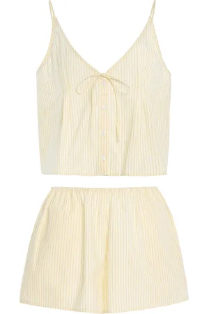 Deiji Studios Striped Cotton Poplin Short Set - - M - Moda Operandi