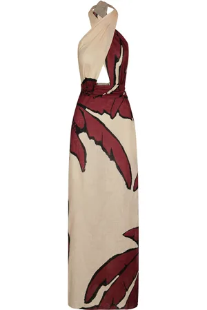 JOHANNA ORTIZ Wonders Of The Sea Halter Linen Maxi Dress - - US 12 - Moda Operandi