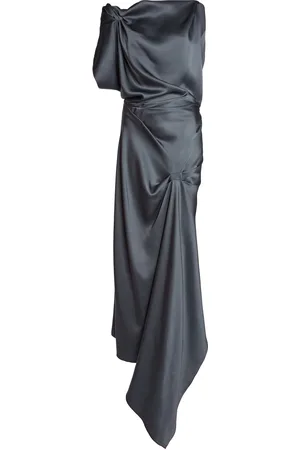 Victoria Beckham Gathered Satin Maxi Dress - - UK 10 - Moda Operandi