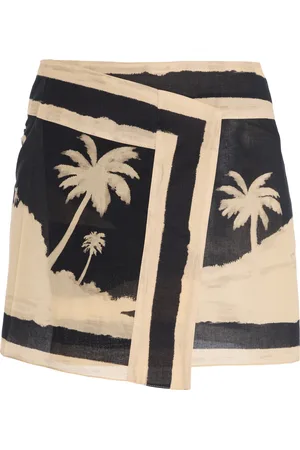 JOHANNA ORTIZ Velereando Ando Cotton Mini Wrap Skirt - Black/white - US 10 - Moda Operandi