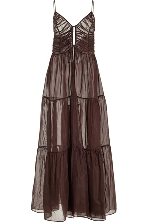 More Noir Maeve Cotton-Silk Voile Dress - - S - Moda Operandi