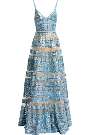 Elie saab Sequined Tulle Maxi Dress - - FR 38 - Moda Operandi