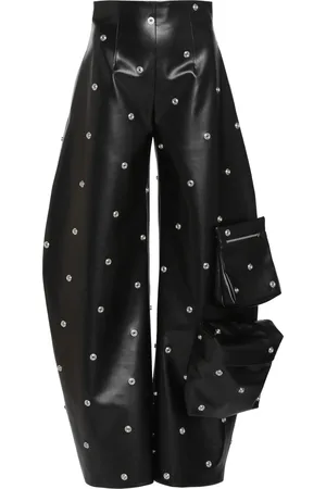 A.W.A.K.E. MODE Faux Leather Studded Flared Leg Pants - - FR 34 - Moda Operandi